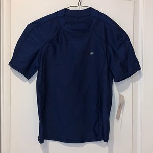 Boys speedo navy blue swim shirt NWT  XL